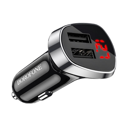 Автомобільний зарядний пристрій Borofone BZ15 LCD 2 USB 2400 mA black Автомобільний зарядний пристрій Borofone BZ15 LCD 2 USB 2400 mA black