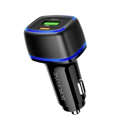 Автомобільний зарядний пристрій Borofone BZ14A PD 20W QC3.0 black
