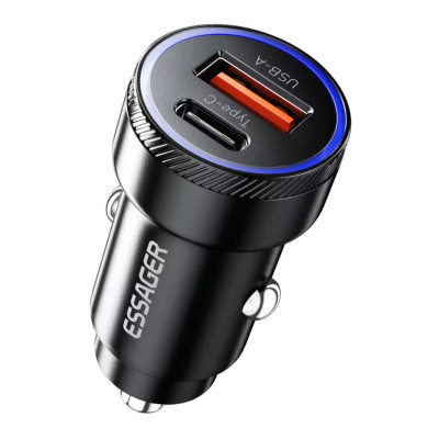 Автомобільний зарядний пристрій Essager ES-CC11 54W, USB-A, USB-C, black