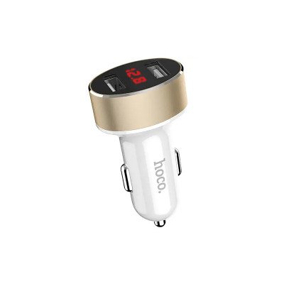 Автомобільний зарядний пристрій Hoco Led Z26 2 USB 2100 mA white