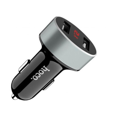 Автомобільний зарядний пристрій Hoco Led Z26 2 USB 2100 mA black Автомобільний зарядний пристрій Hoco Led Z26 2 USB 2100 mA black