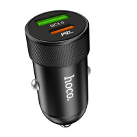 Автомобільний зарядний пристрій Hoco Z32B 1 USB, Type-C, QC3.0 black