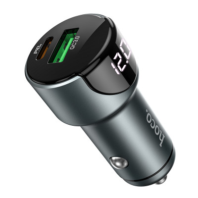 Автомобільний зарядний пристрій Hoco Light Road Z42 USB-A, USB-C black
