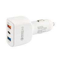 Автомобільний зарядний пристрій Inavi YSY-386 QC3.0, 2USB, Type-C, 3100mA white