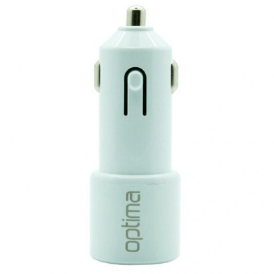 Автомобільний зарядний пристрій Optima 2 USB 2100 mA white