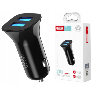 Автомобільний зарядний пристрій XO CC31 2 USB 2400 mA black