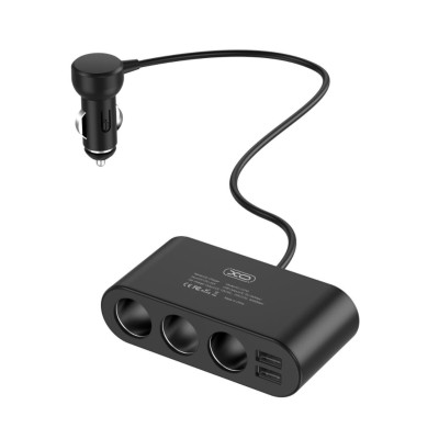 Автомобільний зарядний пристрій розгалужувач XO Led CC40 2 USB 6000 mA 60W black