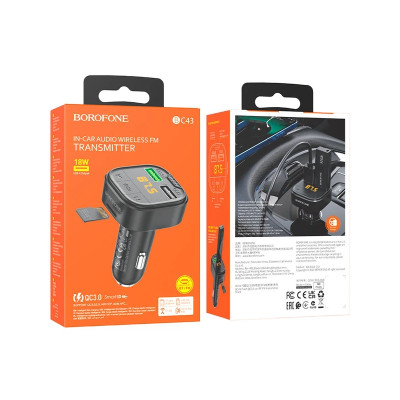 FM трансмітер Borofone BC43 QC3.0 18W black
