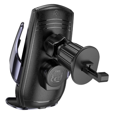 Автотримач Hoco CA202 Plus з бездротовим зарядним 15W black