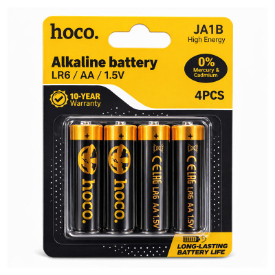 Батарейка Hoco AA LR06 JA1B Alkaline 1.5V 4шт
