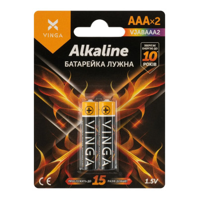 Батарейка Vinga AAA LR03 Alkaline 2шт (VJABAAA2)