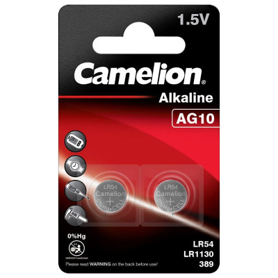 Батарейка Camelion AG10 LR54 Alkaline 2шт (AG10-BP2)