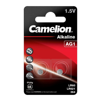 Батарейка Camelion AG1 LR60 Alkaline 2шт (AG1-BP2)