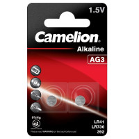 Батарейка Camelion AG3 LR41 Alkaline 2шт (AG3-BP2)