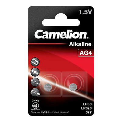 Батарейка Camelion AG4 LR66 Alkaline 2шт (AG4-BP2)