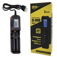 Зарядний пристрій для акумуляторів 18650 1 слот HD-8990B LCD