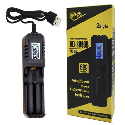 Зарядний пристрій для акумуляторів 18650 1 слот HD-8990B LCD