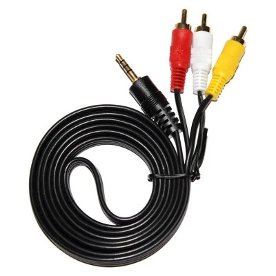 Аудіо-кабель AUX 3.5 мм на 3RCA тюльпани 3 метри black