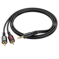 Аудіо-кабель Borofone BL11 AUX 3.5 мм на 2RCA тюльпани black