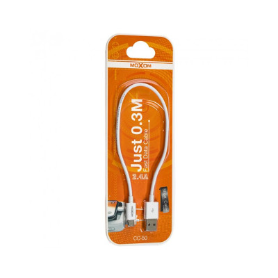 USB кабель Moxom CC-50 microUSB 30см white