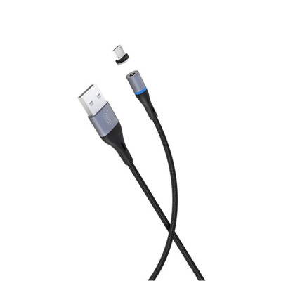 USB кабель XO NB125 microUSB магнітний black