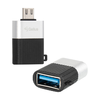 Перехідник OTG USB-MicroUSB Gelius GP-OTG002 black-silver