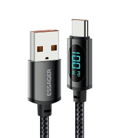 USB кабель Essager Type-C 100W 7A LCD black