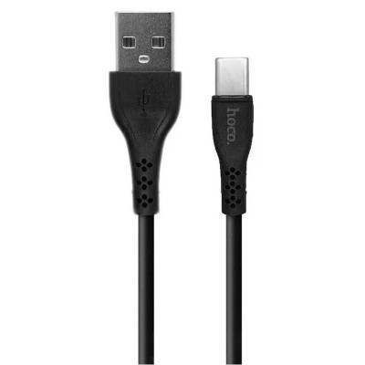 USB кабель Hoco DU24 Type-C подовжений конектор 8мм black
