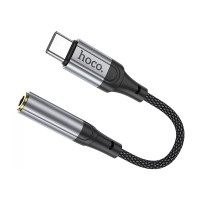 Перехідник на навушники з 3.5 на Type-C Hoco LS36 black