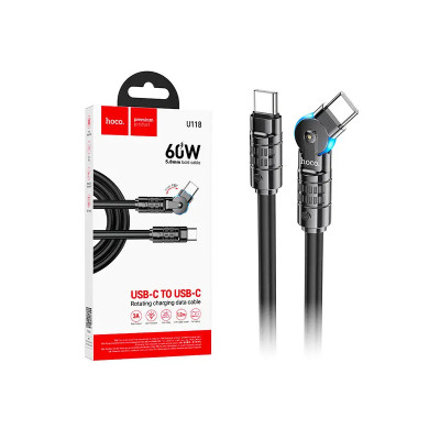 USB кабель Hoco U118 Type-C to Type-C black
