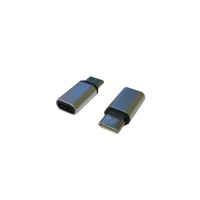Перехідник для зарядки з microUSB на Type-C AMTC02 метал