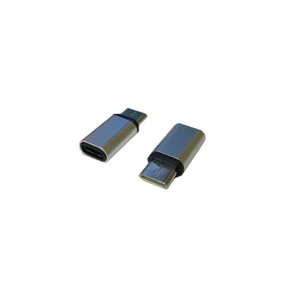 Перехідник для зарядки з microUSB на Type-C AMTC02 метал