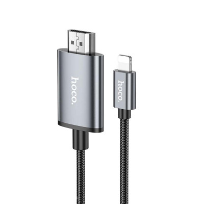 Кабель Lightning to HDMI Hoco UA27 4K 2м grey