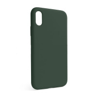 Накладка Original Silicone Case iPhone X, XS atrovirens green