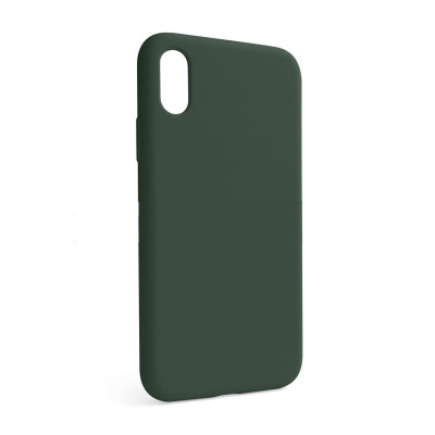 Накладка Original Silicone Case iPhone X, XS atrovirens green