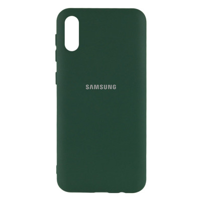 Накладка Original Silicone Case Samsung A02 dark green