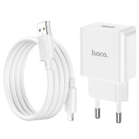 Зарядний пристрій з кабелем Lightning Hoco C106A 1 USB 2100 mAh white