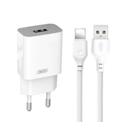Зарядний пристрій з кабелем Lightning XO L99 1 USB 2400 mAh white