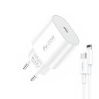 Зарядний пристрій Foneng EU39 3A 20W з кабелем Type-C to Lightning white