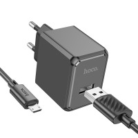 Зарядний пристрій з кабелем microUSB Hoco CS11A 1 USB 2100 mA black