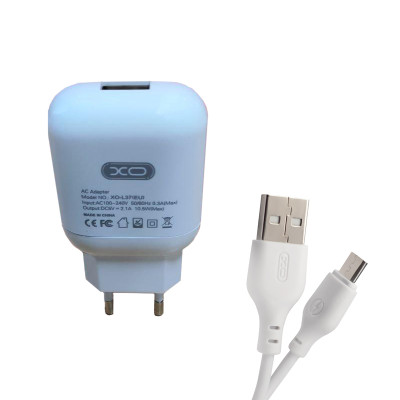 Зарядний пристрій з кабелем microUSB XO L37 1 USB 2100 mA white
