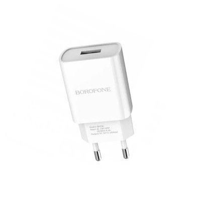Зарядний пристрій Borofone BA20A 1 USB 2100 mA white