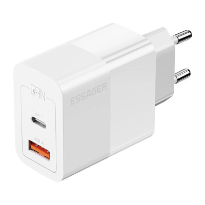 Зарядний пристрій Essager CAN USB-A, Type-C 33W (EC-CD29) white