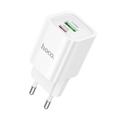 Зарядний пристрій Hoco C149A USB-A, Type-C 30W white
