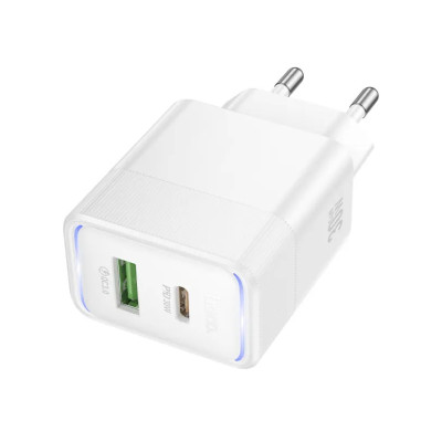 Зарядний пристрій Hoco CS112A USB-A, Type-C 30W white
