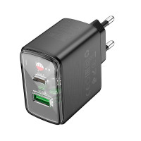 Зарядний пристрій Hoco CS42A USB-A, Type-C 30W black