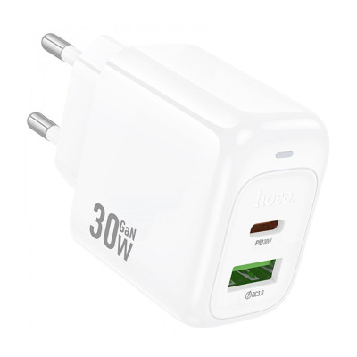 Зарядний пристрій Hoco CS55A USB-A, Type-C 30W white