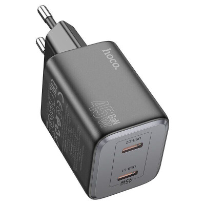 Зарядний пристрій Hoco N42 PD 45W 2 Type-C black