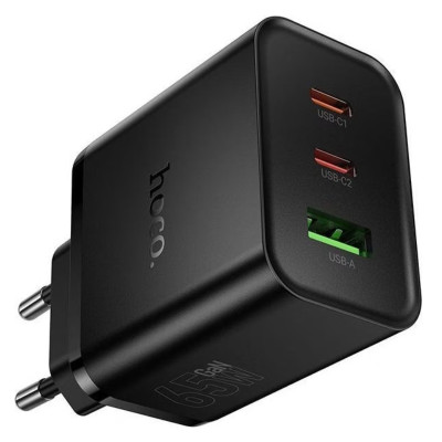 Зарядний пристрій Hoco N75 GaN PD 65W QC3.0 USB-A Type-C black