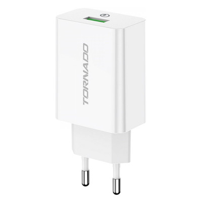 Зарядний пристрій Tornado TD-15 1 USB 3000 mA QC 3.0 white